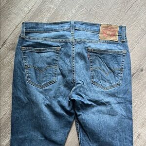 Levi's Blue Straight Jeans with Gold Stitching